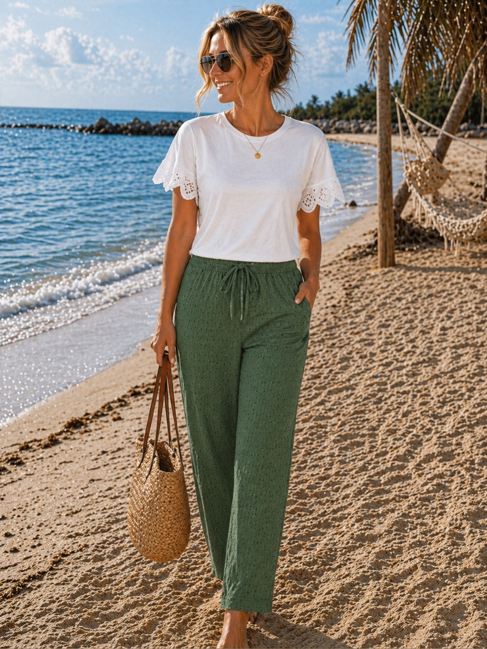 J. Crew eyelet drawstring pants